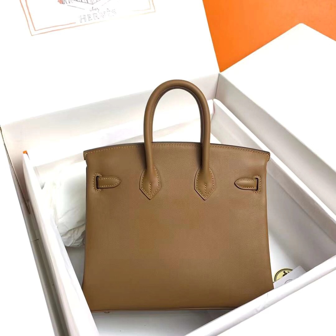 Hermes Birkin 25CM Swift Leather Handbag Brown 